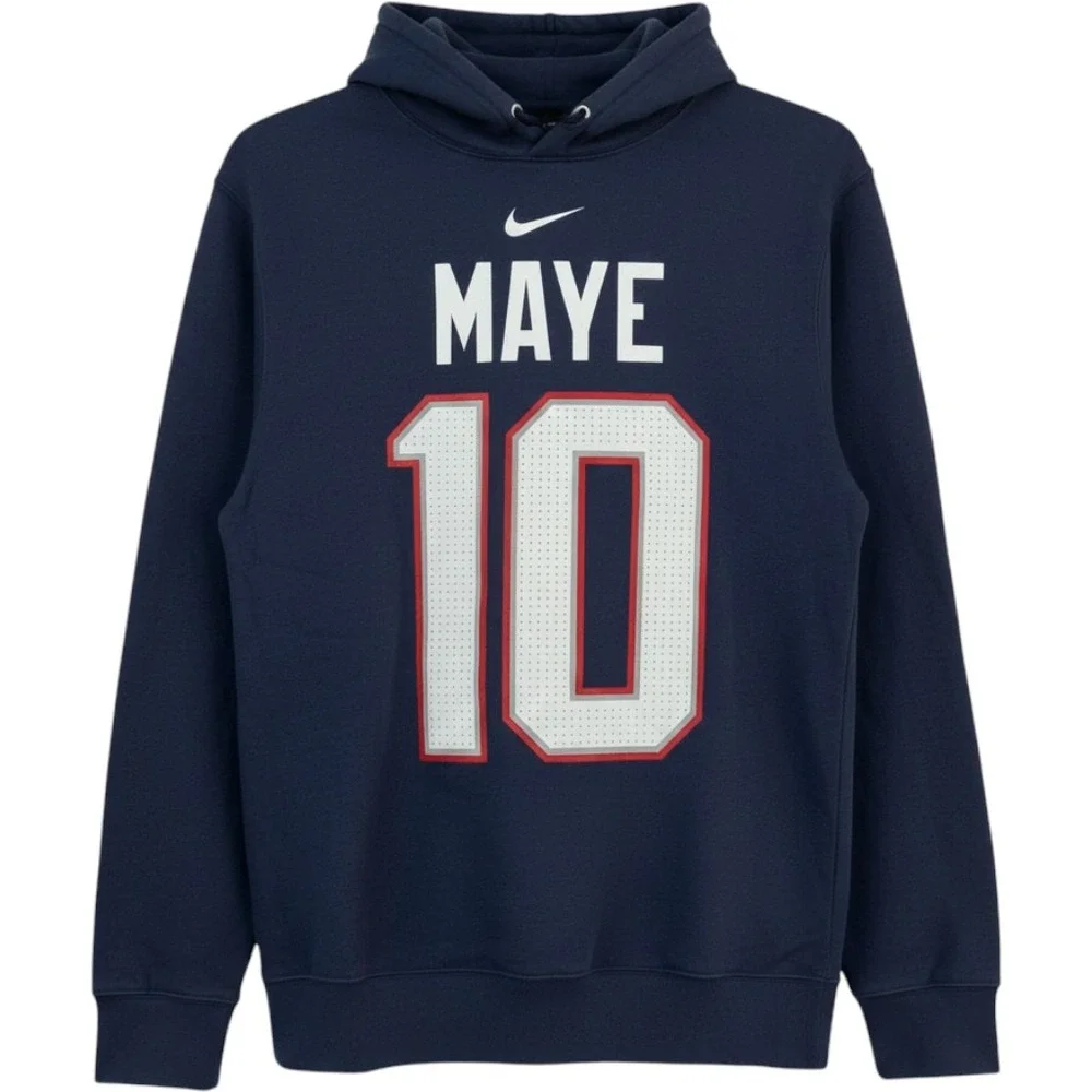 Nike New England Patriots Drake Maye 10 Hoodie Mens Small Navy Blue NFL Pullover